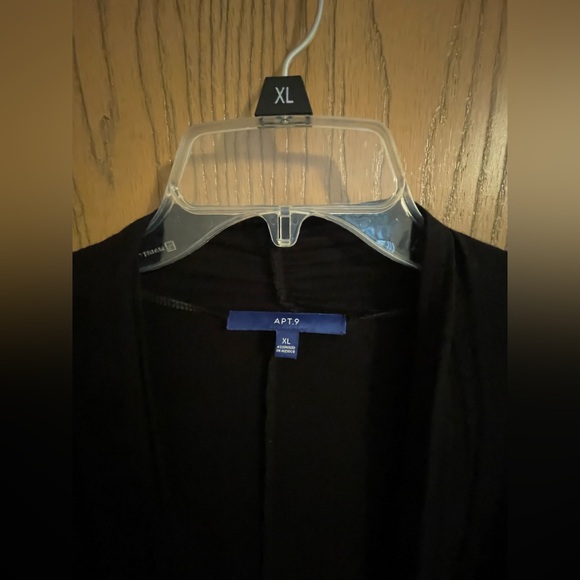 Apt. 9 Classic Black Cardigan with Ruched Short Sleeves - Picture 3 of 7